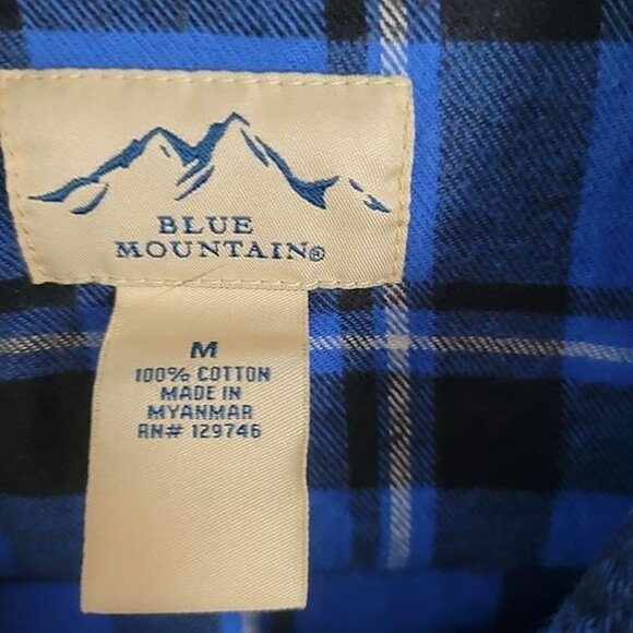 Blue Mountain Flannel Shirt Women's plaid Medium rustic tomboy comfy outdoorsy - Picture 6 of 8